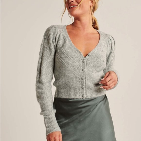 abercrombie Bubble cropped cardigan white - Picture 12 of 14